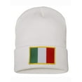 thumbnail image 1 of Top Headwear Italia Italy Flag Beanie - Men's Womens Long Winter Cuff Beanie Cap, White, 1 of 2