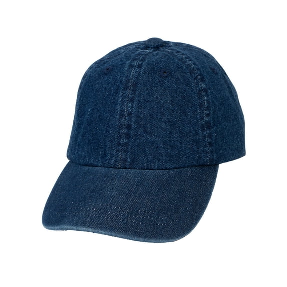 Top Headwear Kids Baseball Hat - Boys Girls Low Profile Cap Denim Washed, Navy
