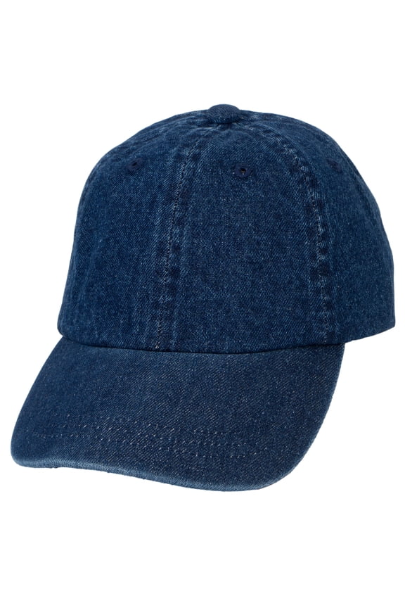 Top Headwear Kids Baseball Hat - Boys Girls Low Profile Cap Denim Washed, Navy