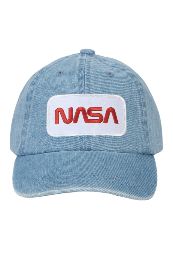Top Headwear Kids Youth Size NASA Hat - Boys Girls Low Profile Cap Denim Washed, Light Blue