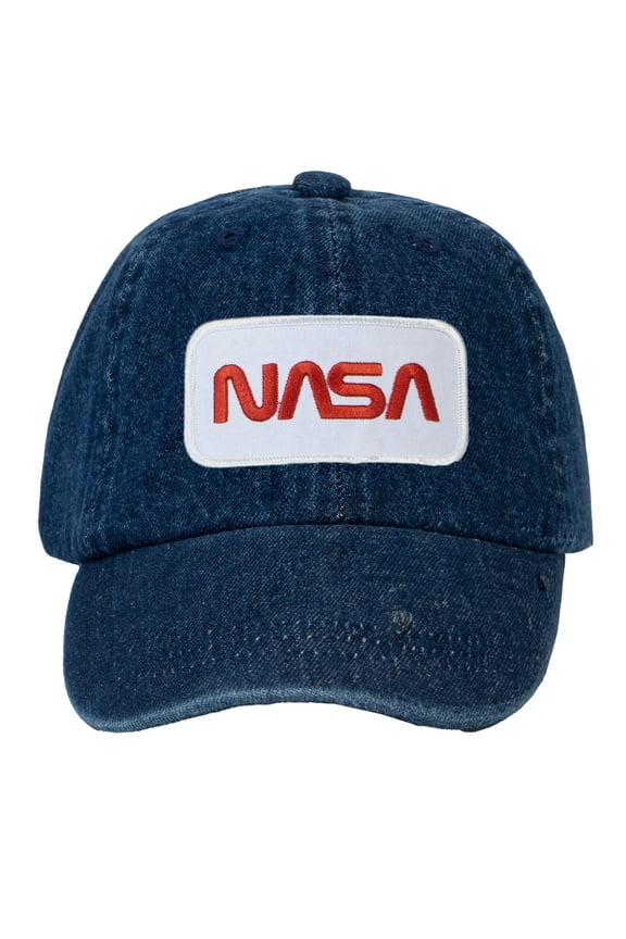 Top Headwear Kids Youth Size NASA Hat - Boys Girls Low Profile Cap Denim Washed, Navy
