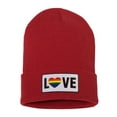 thumbnail image 1 of Top Headwear LGBTQ Love Pride Beanie - Men's Women's Winter Cuff Rainbow Beanie Cap, Red, 1 of 2