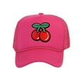 thumbnail image 1 of Top Headwear Large Cherry Hat - Mens Womens Cherries Snapback Trucker Cap Hot Pink, 1 of 2