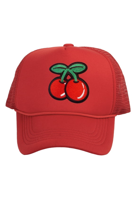 Top Headwear Large Cherry Hat - Mens Womens Cherries Snapback Trucker Cap Red