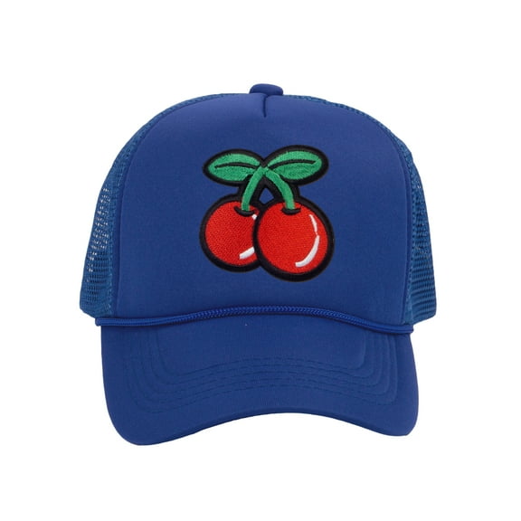 Top Headwear Large Cherry Hat - Mens Womens Cherries Snapback Trucker Cap Royal