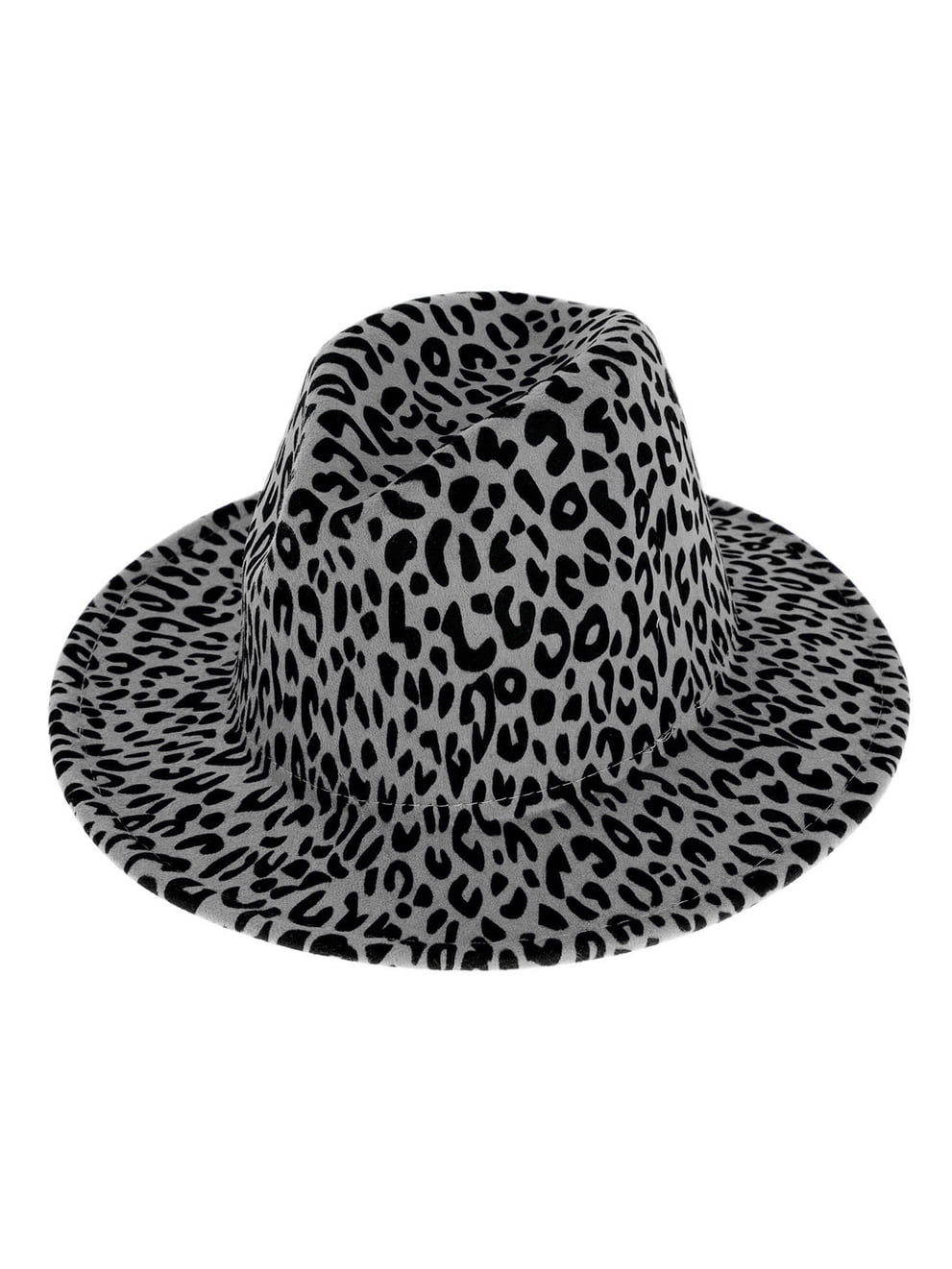 Black & Gray Animal Print Wide Brim Hat Black and dark grey leopard print wide brim hat,... | Depop main image 4