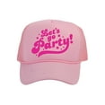 thumbnail image 1 of Top Headwear Let's Go Party Hat- Women's Pink Adult Outfit Accessory Trucker, Light Pink, 1 of 2