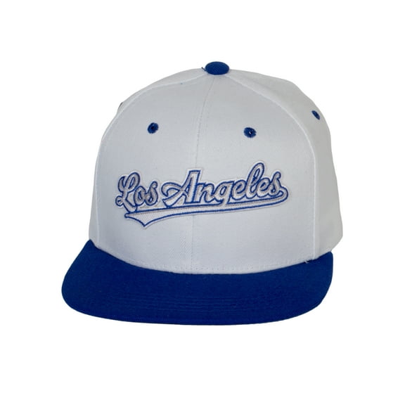 Top Headwear Los Angeles City Snapback Hat - California 2 Tone Baseball Ball, White/Royal