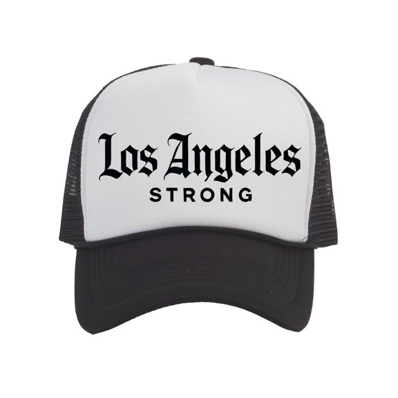 Top Headwear Los Angeles Strong Hat - LA Snapback Trucker Cap White/Black