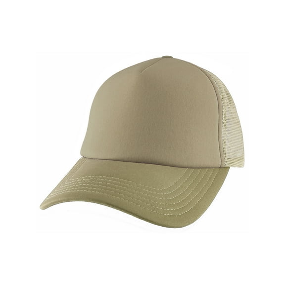 Top Headwear Low Profile Trucker Foam Mesh Hat, Khaki