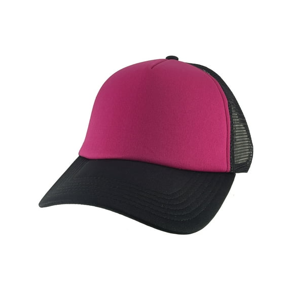 Top Headwear Low Profile Trucker Foam Mesh Hat, Magenta/Black