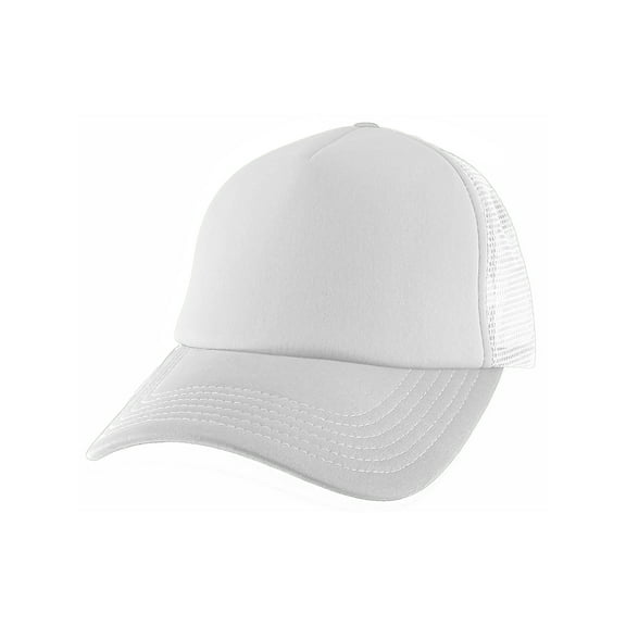 Top Headwear Low Profile Trucker Foam Mesh Hat, White
