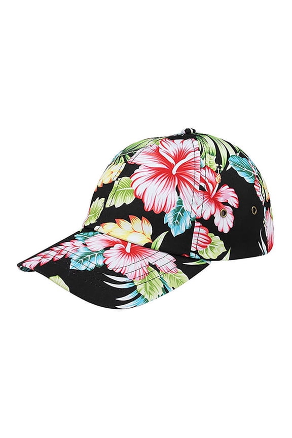 Top Headwear Low Profile Unstructured Floral Cap - Black