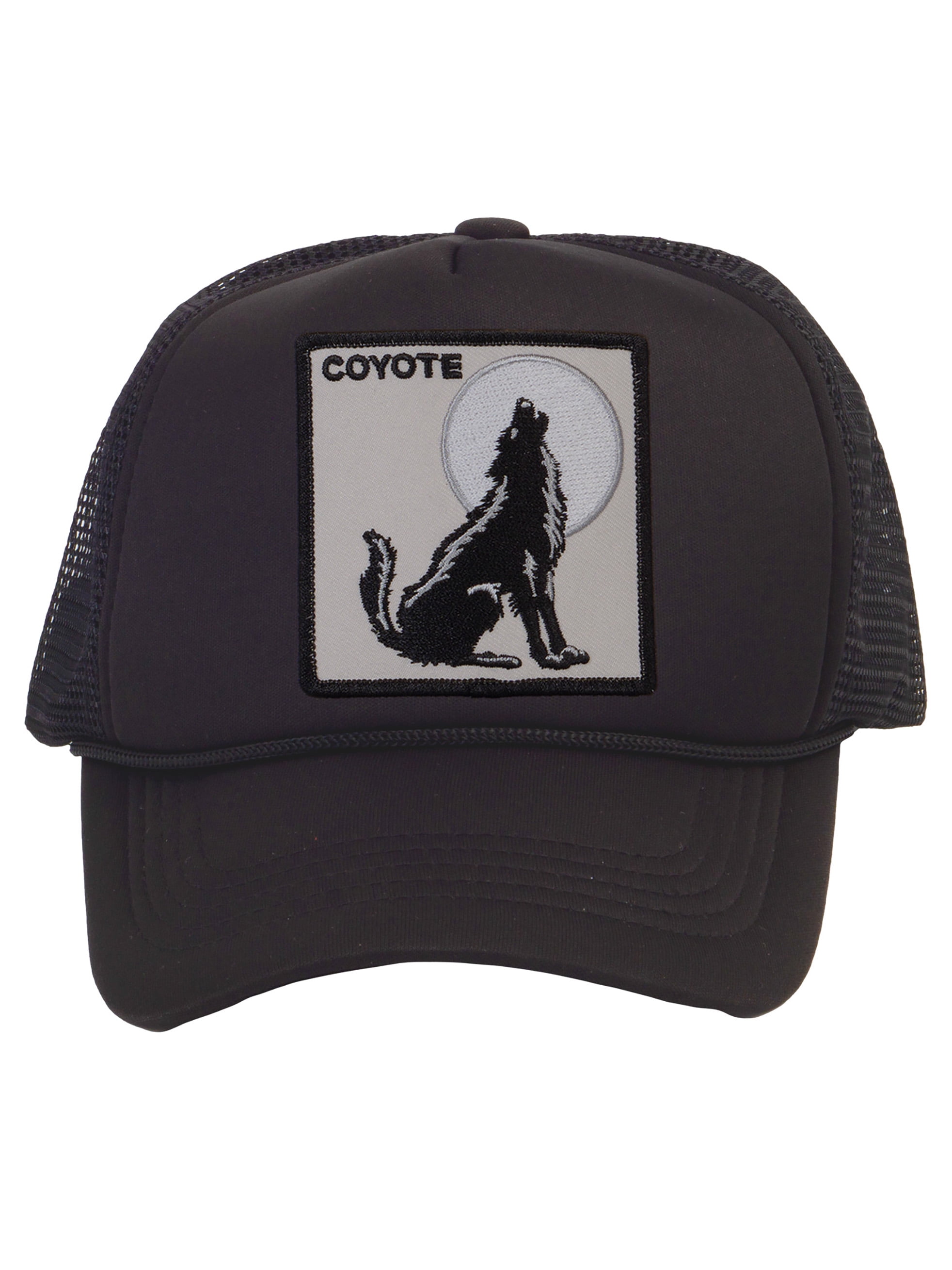 Top Headwear Men's Animal Trucker Hat Snapback Farm Cap, Coyote Black