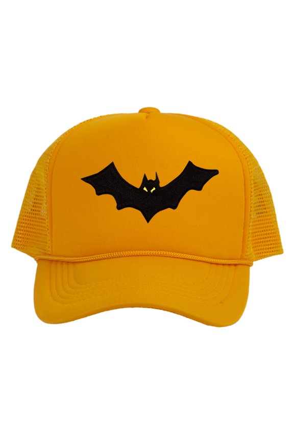 Top Headwear Men's Bat Hat Spooky Holloween Trucker Snapback Cap Gold