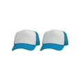 thumbnail image 1 of Top Headwear Men's Blank Rope Trucker Foam Mesh Plain Hats, 2PC White/Aqua, 1 of 4