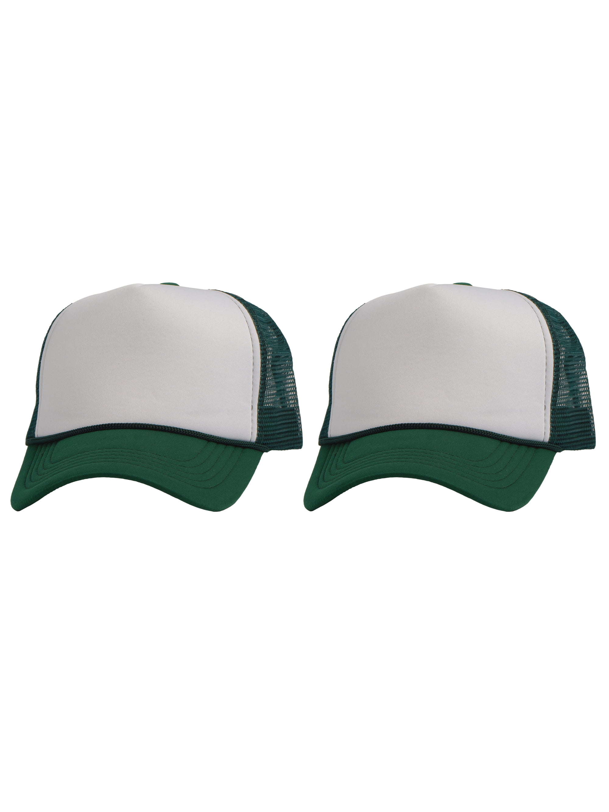 Top Headwear Men's Blank Rope Trucker Foam Mesh Plain Hats, 2PC White