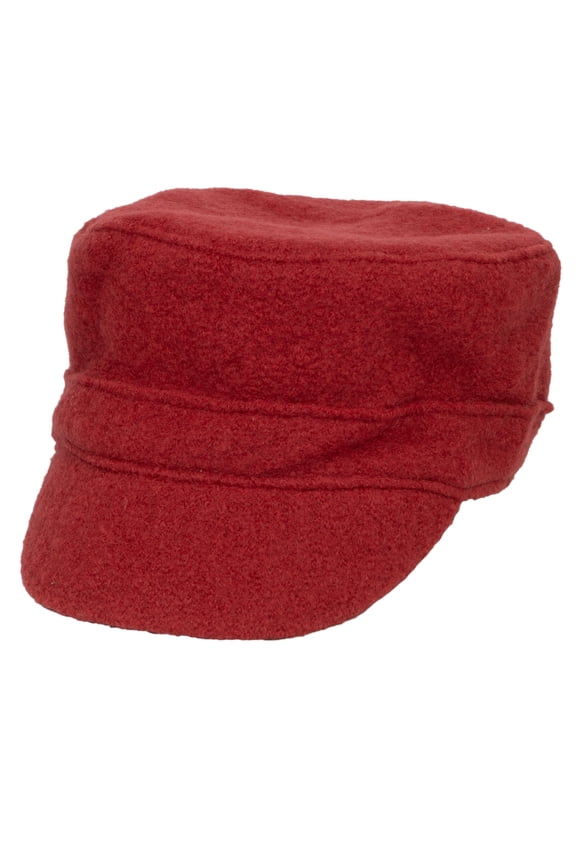 Top Headwear Men's Boiled Wool Military Winter Cap, Burgundy