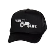 Top Headwear Mens Farm Life Trucker Hat - Snapback Tractor Cap Black