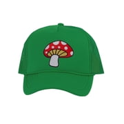 Top Headwear Mens Mushroom Hat - Enchanted Fungi Trucker Snapback Cap Kelly Green
