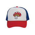 thumbnail image 1 of Top Headwear Men's Mushroom Hat - Enchanted Fungi Trucker Snapback Cap White/Royal/Red, 1 of 2