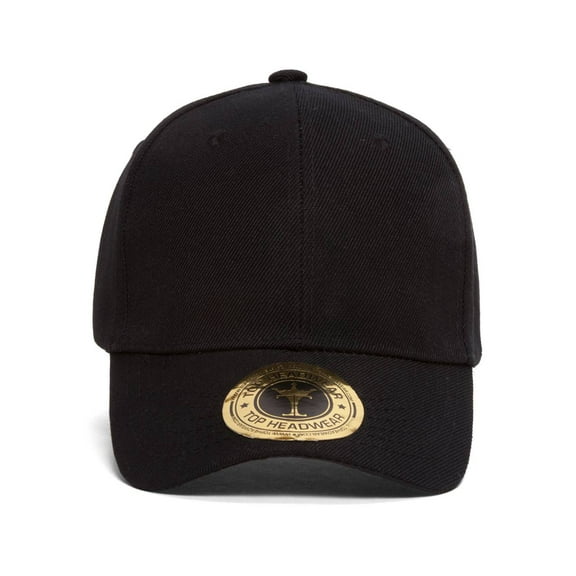 Top Headwear Men's Plain Baseball Cap - Adjustable Solid Color Ball Hat For Men or Women Black