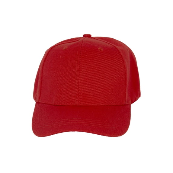 Top Headwear Men's Plain Baseball Cap - Adjustable Solid Color Ball Hat For Men or Women Red