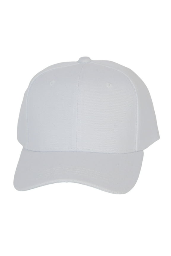 Top Headwear Men's Plain Baseball Cap - Adjustable Solid Color Ball Hat For Men or Women White