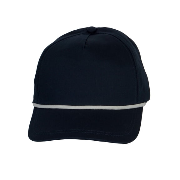 Top Headwear Men's Snapback Rope Hat - 5 Panel Retro Classic Cap, Navy/White