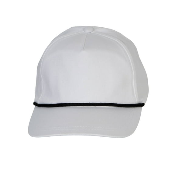 Top Headwear Men's Snapback Rope Hat - 5 Panel Retro Classic Cap, White