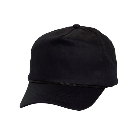 Top Headwear Mens Cotton Twill Golf Cap - Snapback Cap with Rope, Black