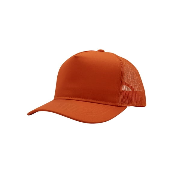 Top Headwear Mens Cotton Twill Trucker Hat - 5 Panel Snapback Cap, Orange