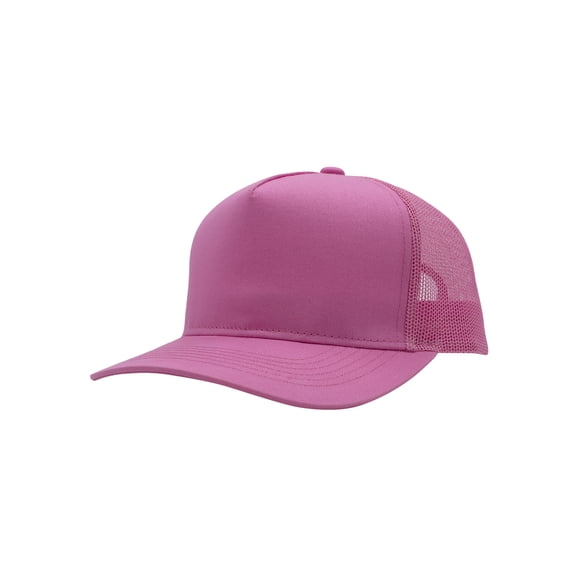 Top Headwear Mens Cotton Twill Trucker Hat - 5 Panel Snapback Cap, Pink