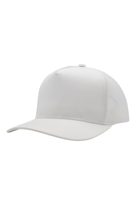 Top Headwear Mens Cotton Twill Trucker Hat - 5 Panel Snapback Cap, White