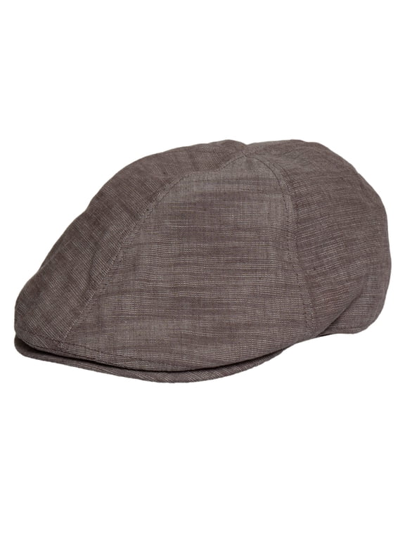 Top Headwear Mens Linen Ivy Cap - Summer Newsboy Flat Hat, Black S/M
