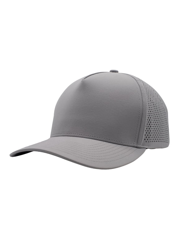 Top Headwear Mens Perforated Performance Cap - Breathable Moisture-Wicking Water Repellent Hat, Gray