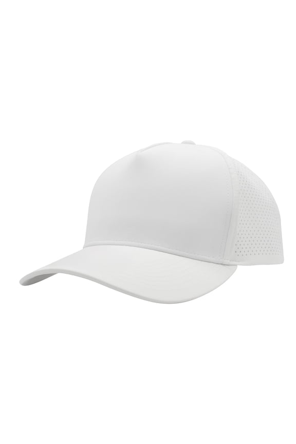 Top Headwear Mens Perforated Performance Cap - Breathable Moisture-Wicking Water Repellent Hat, White