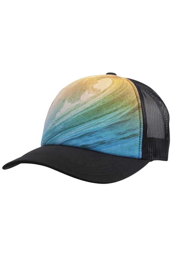Top Headwear Mens Sublimated Trucker Hat - Photo Real Snapback Cap, Waves