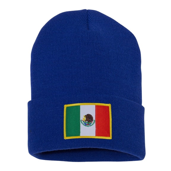 Top Headwear Mexico Beanie - Men's Womens Long Winter Cuff Beanie Cap, Royal