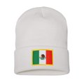 thumbnail image 1 of Top Headwear Mexico Beanie - Men's Womens Long Winter Cuff Beanie Cap, White, 1 of 2