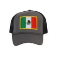 thumbnail image 1 of Top Headwear Mexico Flag Trucker Hat - Men's Foam Mesh Snapback Cap Dark Grey/Black, 1 of 2