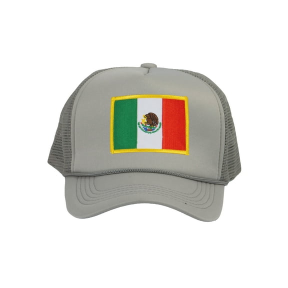 Top Headwear Mexico Flag Trucker Hat - Men's Foam Mesh Snapback Cap Light Grey