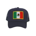 thumbnail image 1 of Top Headwear Mexico Flag Trucker Hat - Men's Foam Mesh Snapback Cap Navy, 1 of 2