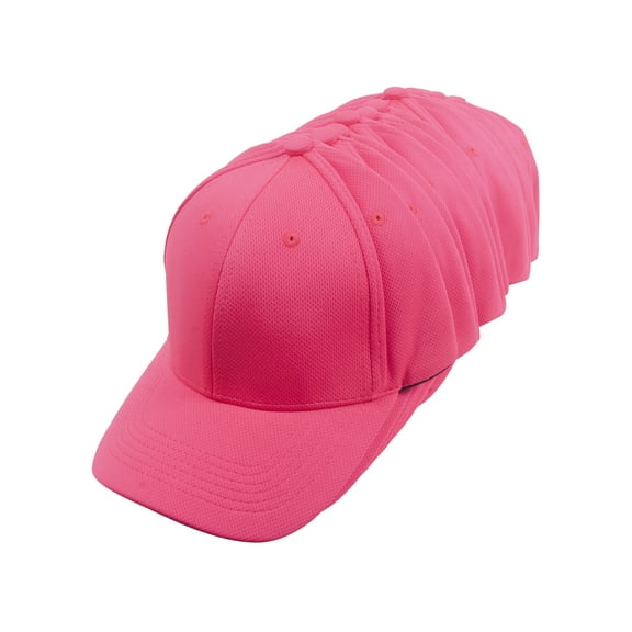 Top Headwear Moisture Wicking Adjustable Baseball Hat - Pink - 12 Pieces