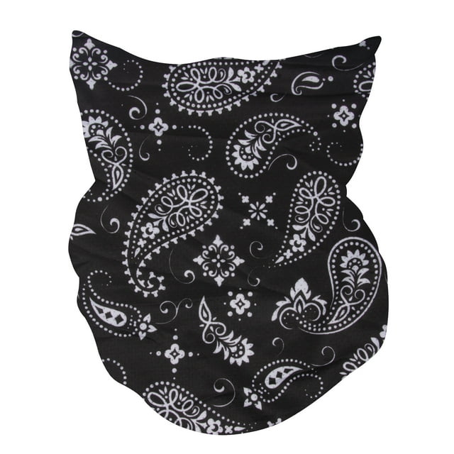 Top Headwear Multifunctional Face Covering Neck Gaiter Scarf - Black Paisley