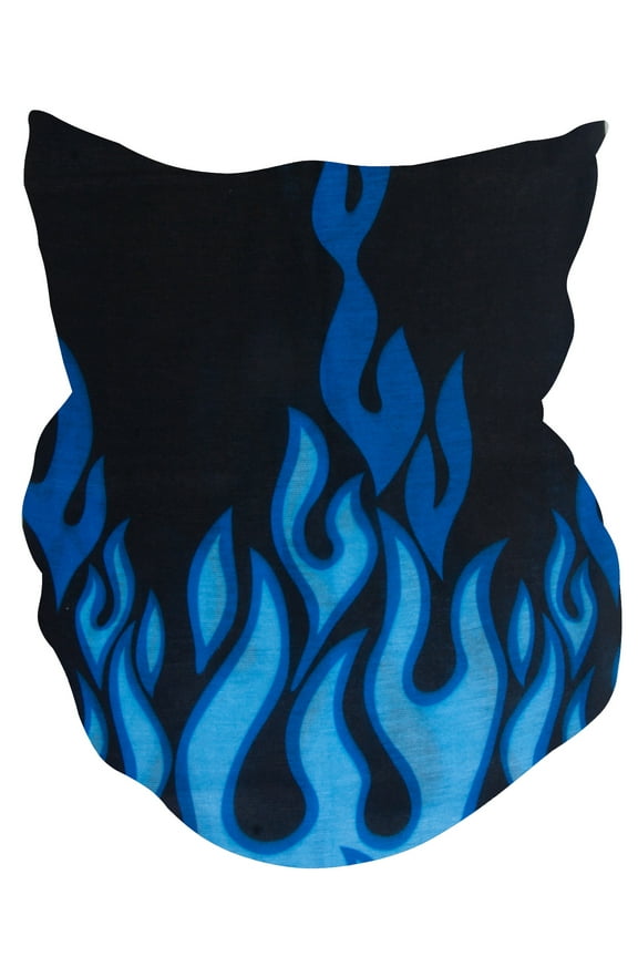 Top Headwear Multifunctional Face Covering Neck Gaiter Scarf - Blue Flame