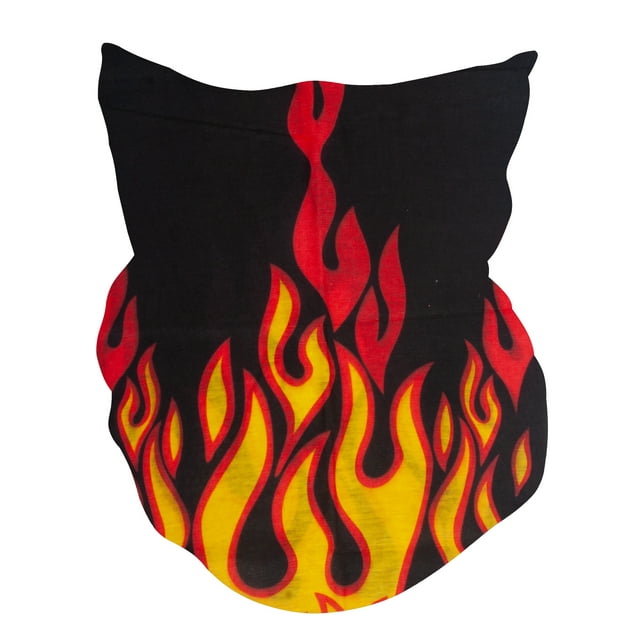 Top Headwear Multifunctional Face Covering Neck Gaiter Scarf - Flames