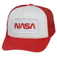 thumbnail image 1 of Top Headwear NASA Hat for Men - Snapback Trucker Baseball Cap, White/Red, 1 of 4