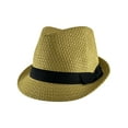 thumbnail image 1 of Top Headwear Natural Straw Fedora Hat - Tan, 1 of 4