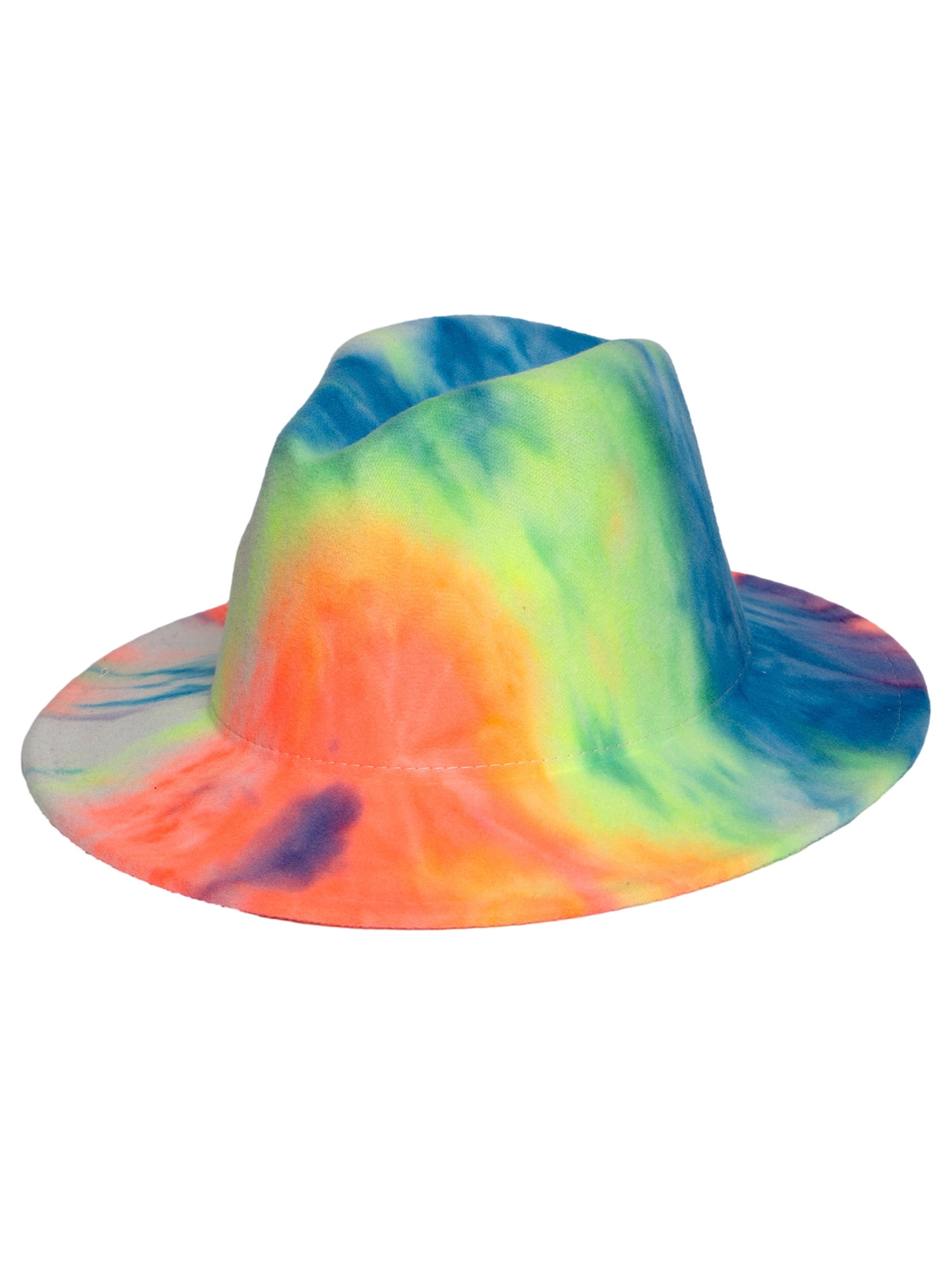 New Tie Dye Large Brim Fedora Panama Style Summer Hat Hinx Fedora | Tie Dye Panama Summer Hat for Men and Women main image 2